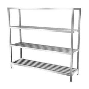ارفف تخزين ستانلس ستيل بسطح مفرغ 100 سم