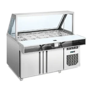 ثلاجة تحضير ساندوتش وسلطات 150سم 8 صحون 1على2 بكاونتر