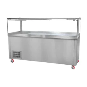 ثلاجة عرض حلويات سطح ستيل 200سم