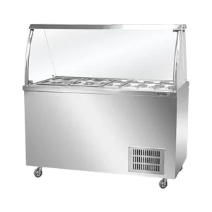 ثلاجة عرض زجاج ملفوف 150سم