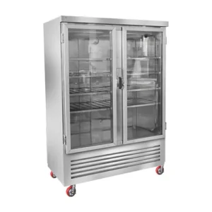 ثلاجة عرض لحوم عامودي أرفف ستانلس ستيل بابين زجاج