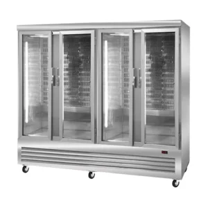ثلاجة عرض لحوم عامودي تعليق ستانلس ستيل 4 أبواب زجاج 250 سم