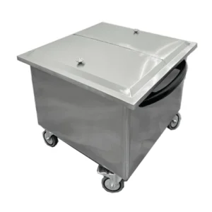 حاوية تخزين دقيق بعجلات ستانلس ستيل