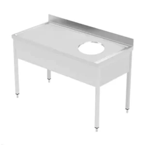 طاولة ستانلس ستيل بمرمى نفايات 100سم