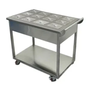 عربة بهارات ستانلس ستيل 12 صحن 1على6