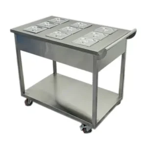 عربة بهارات ستانلس ستيل 9 صحن 1على6