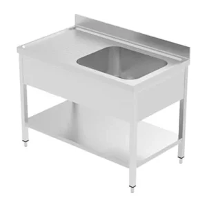 مغسلة بحوض ومجلي ستانلس ستيل 120 سم