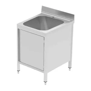 مغسلة حوض ستانلس ستيل بخزانة 70سم